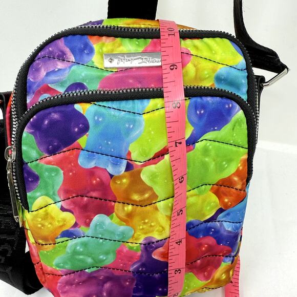Betsey Johnson Gummy Bear Print Crossbody Bag Colorful Quilted Shoulder Purse - Picture 5 of 10